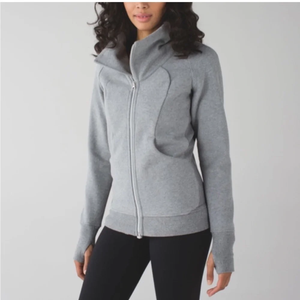 Lululemon Cozy Cuddle Up Asymmetrical Zip Jacket High Collar Gray Size 2